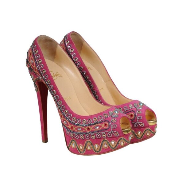Christian LouboutinBollywoody Bianaca Platform Heel US8 EU38 Pink Embellished